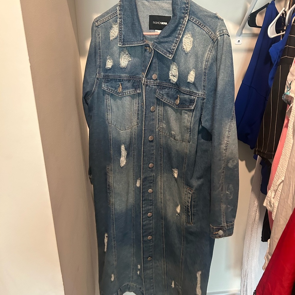 Blue Denim Long Jacket by B
